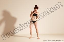 Underwear Martial art Woman White Moving poses Average long brown Dynamic poses Academic